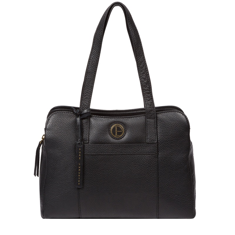 'Henna' Black Leather Handbag