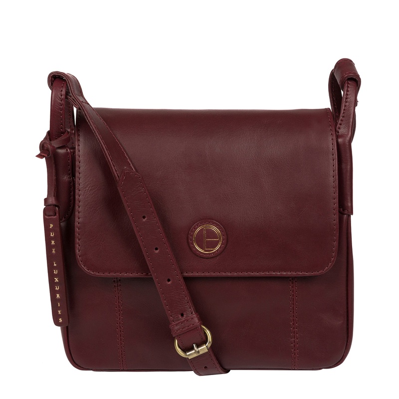 'Houghton' Burgundy Leather Cross Body Bag