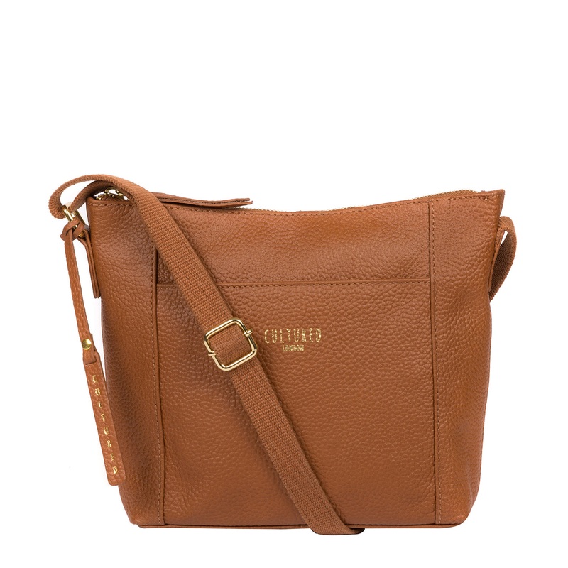 'Jenny' Tan Leather Cross Body Bag