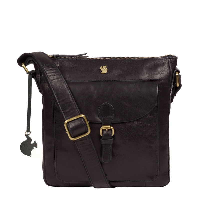 'Josephine' Navy Leather Shoulder Bag