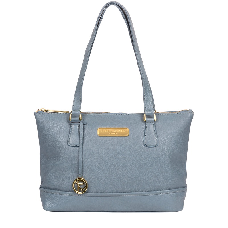 'Keira' Blue Cloud Leather Handbag