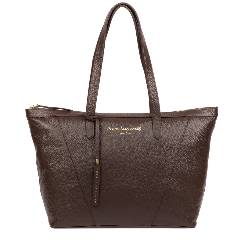 'Kelly' Chocolate Leather Tote Bag