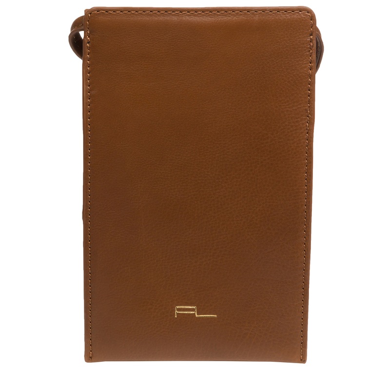 'Lana' Chestnut Nappa Leather Cross Body Phone Bag