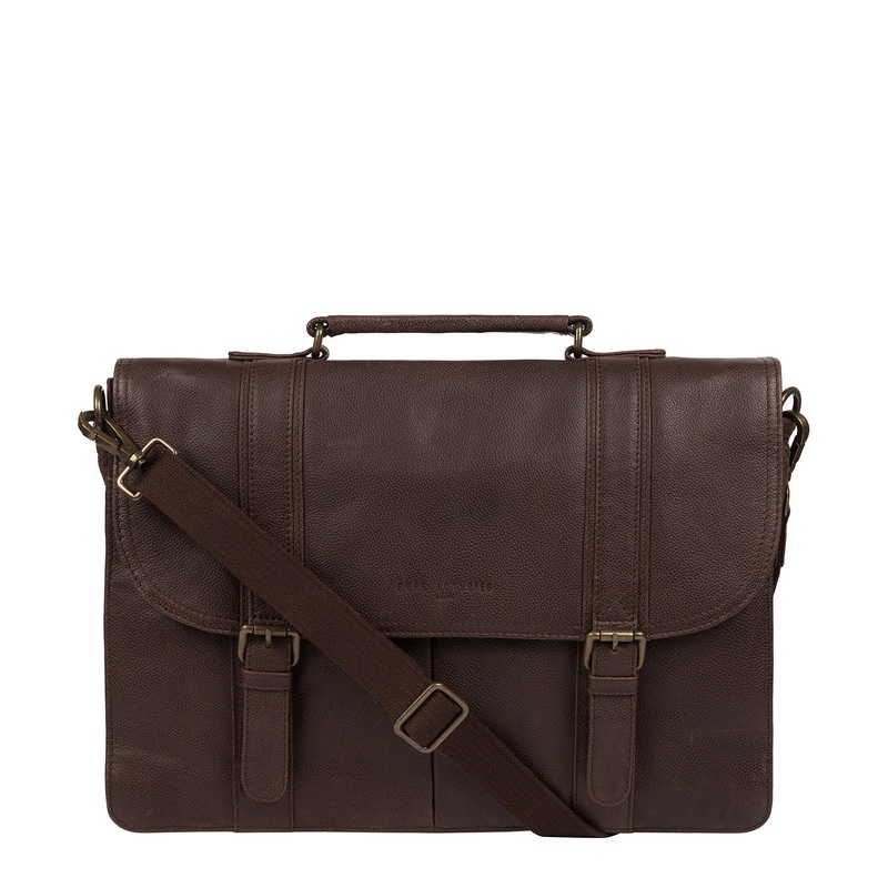 'Logan' Cocoa Leather Work Bag