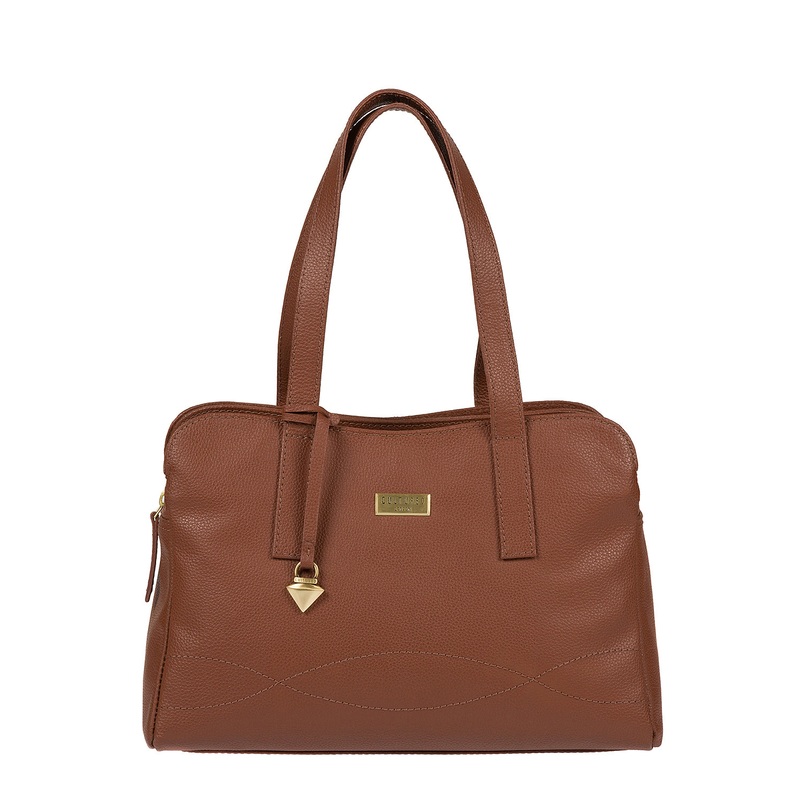 'Lorin' Sienna Brown Real Leather Handbag
