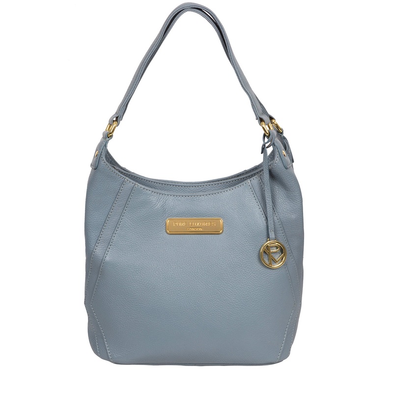'Abigail' Blue Cloud Leather Shoulder Bag