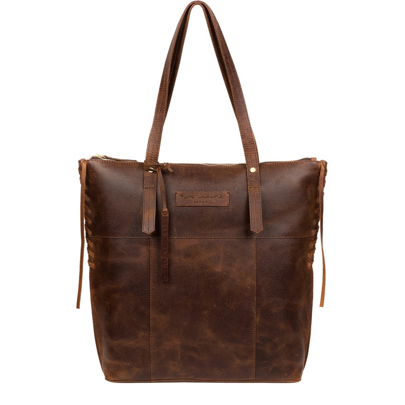 'Aldgate' Vintage Brown Leather Tote Bag