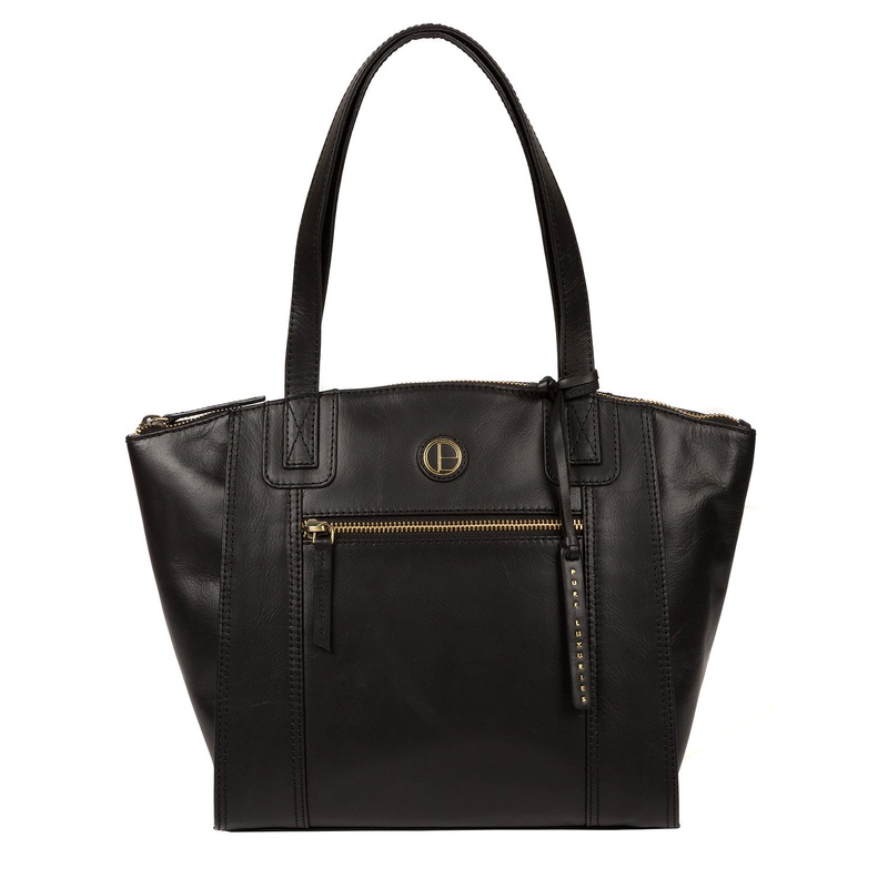 'Ashbourne' Vintage Black Leather Handbag
