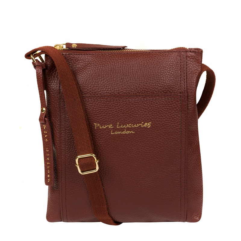 'Belinda' Cognac' Leather Cross Body Bag
