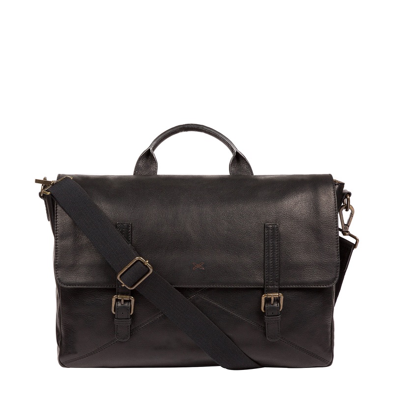 'Big Andrew' Black Leather Workbag