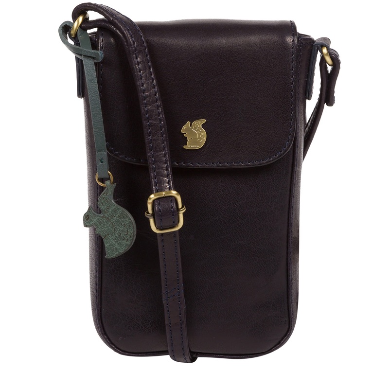 'Buzz' Navy Leather Cross Body Phone Bag
