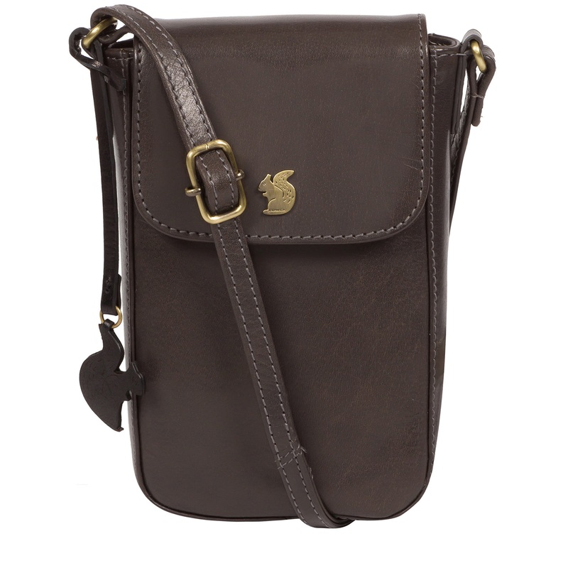 'Buzz' Slate Leather Cross Body Phone Bag