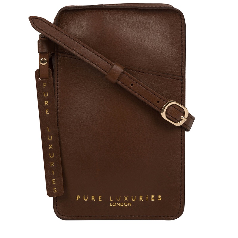 'Cambourne' Ombr Chestnut Vegetable-Tanned Leather Phone Bag