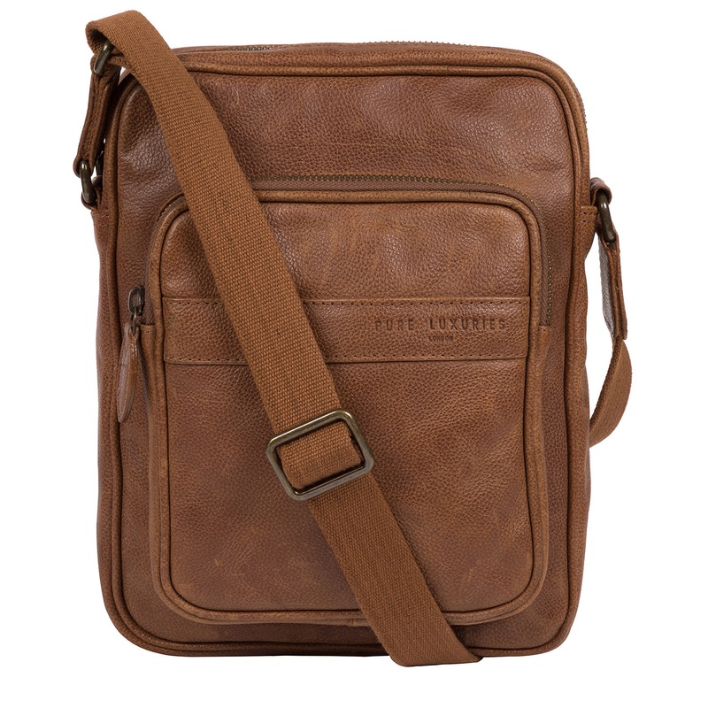 'Capitan' Hazelnut Leather Cross Body Bag
