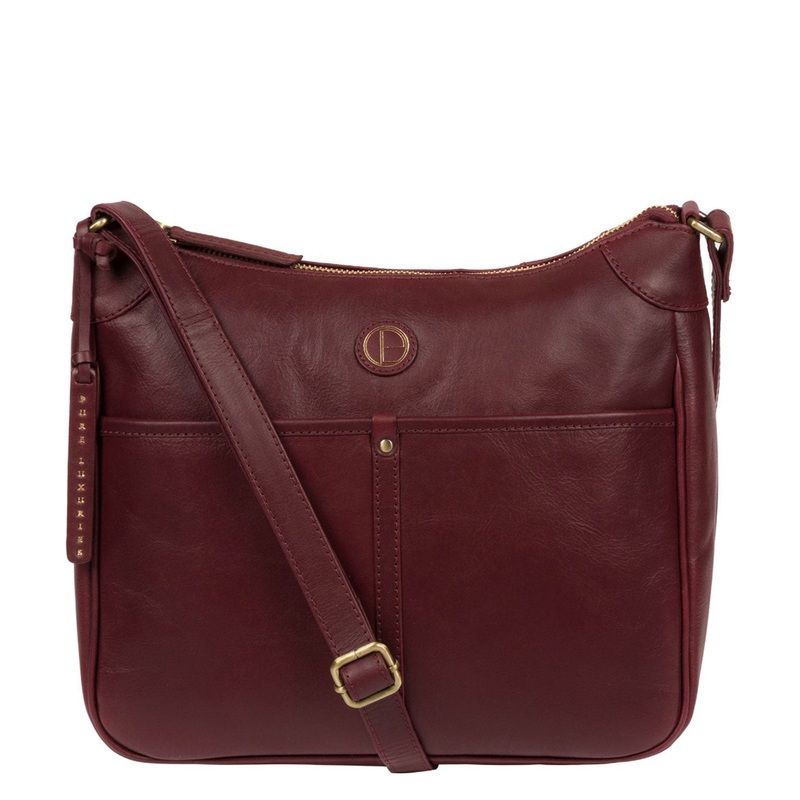 'Clovely' Burgundy Leather Cross Body Bag