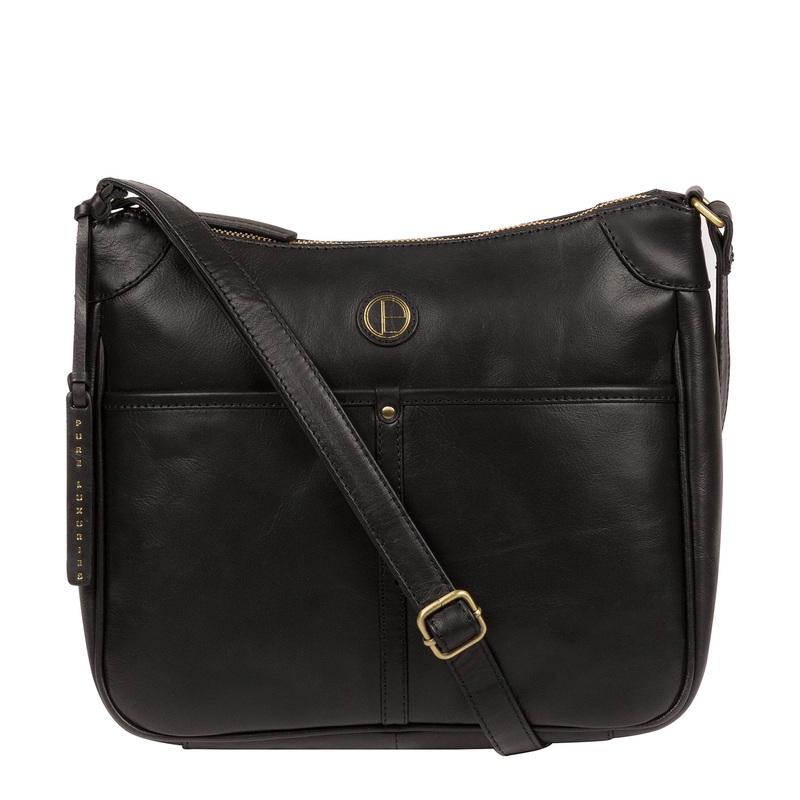 'Clovely' Vintage Black Leather Cross Body Bag