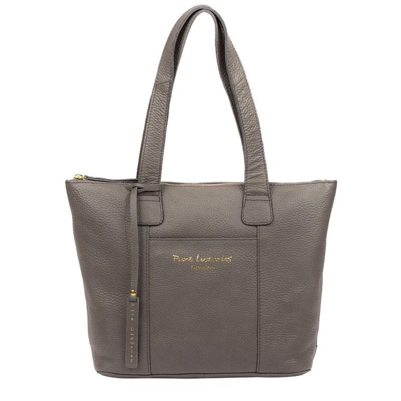 'Dem' Grey Leather Handbag