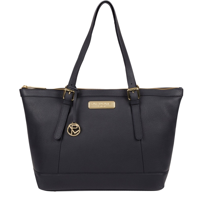 'Emily' Navy Leather Tote Bag