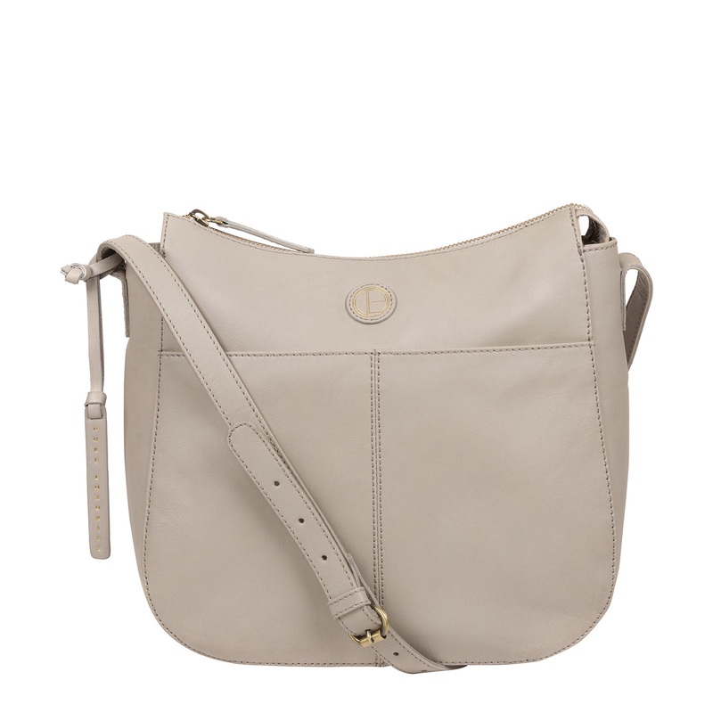 'Farlow' Dove Grey Leather Cross Body Bag