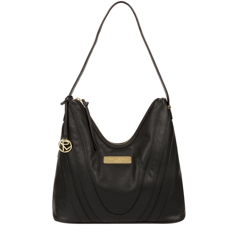 'Felicity' Black Leather Shoulder Bag