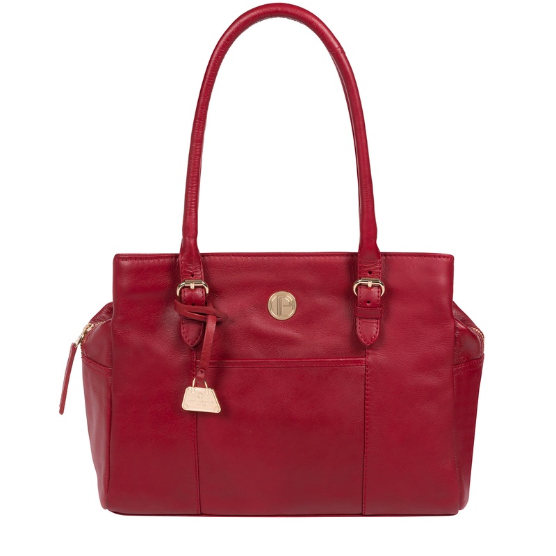 'Fleur' Cherry Leather Handbag