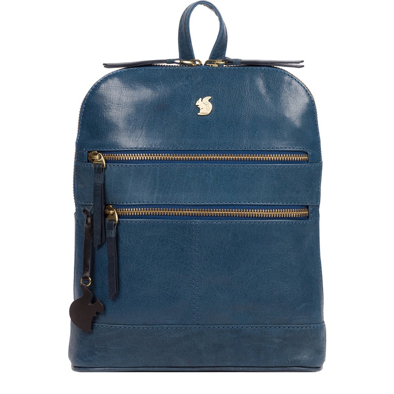 'Francisca' Snorkel Blue Leather Backpack