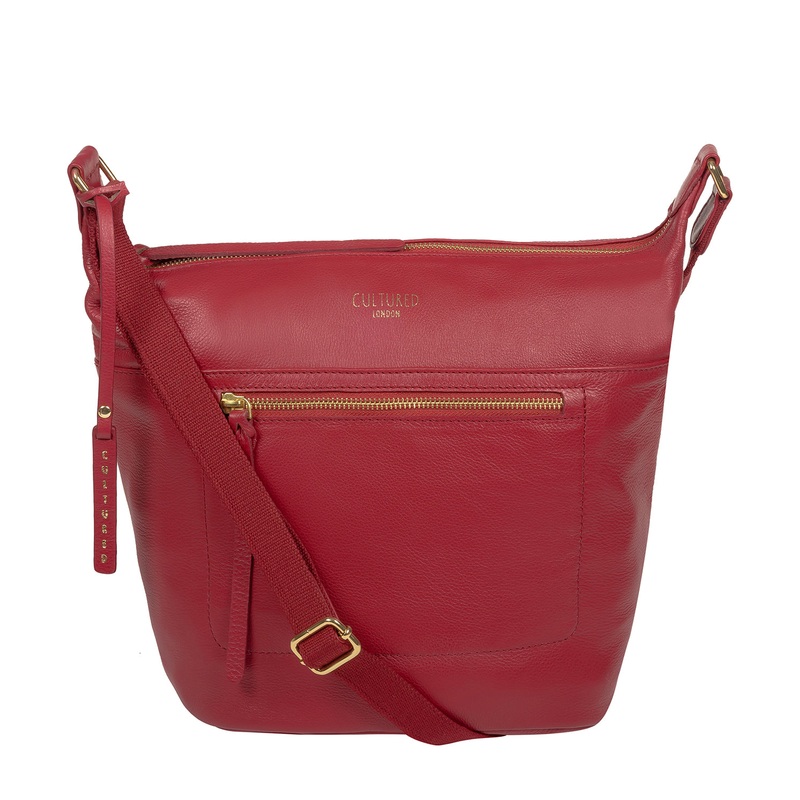 'Gants' Red Leather Cross Body Bag