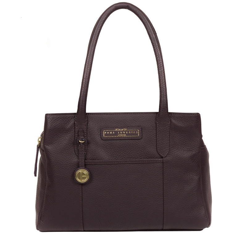 'Goldbourne' Plum Leather Handbag