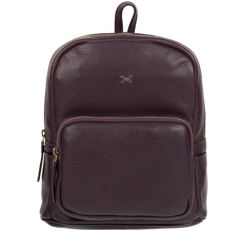 'Greer' Plum Leather Backpack