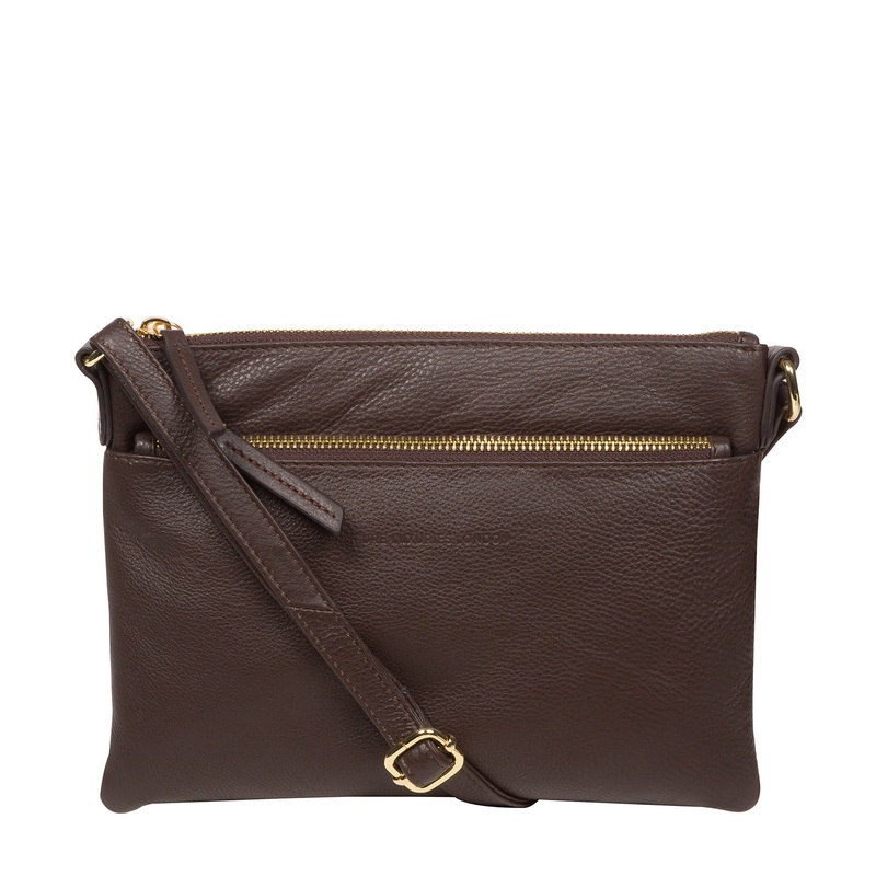 'Hannah' Hot Fudge Nappa Leather Cross Body Bag