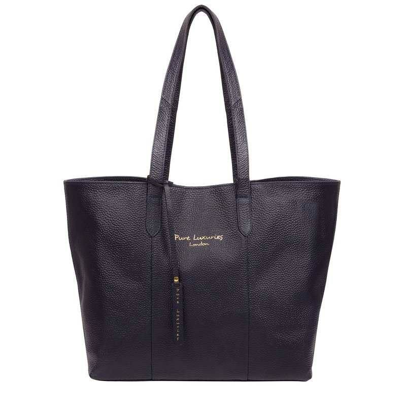 'Hedda' Ink Leather Tote Bag