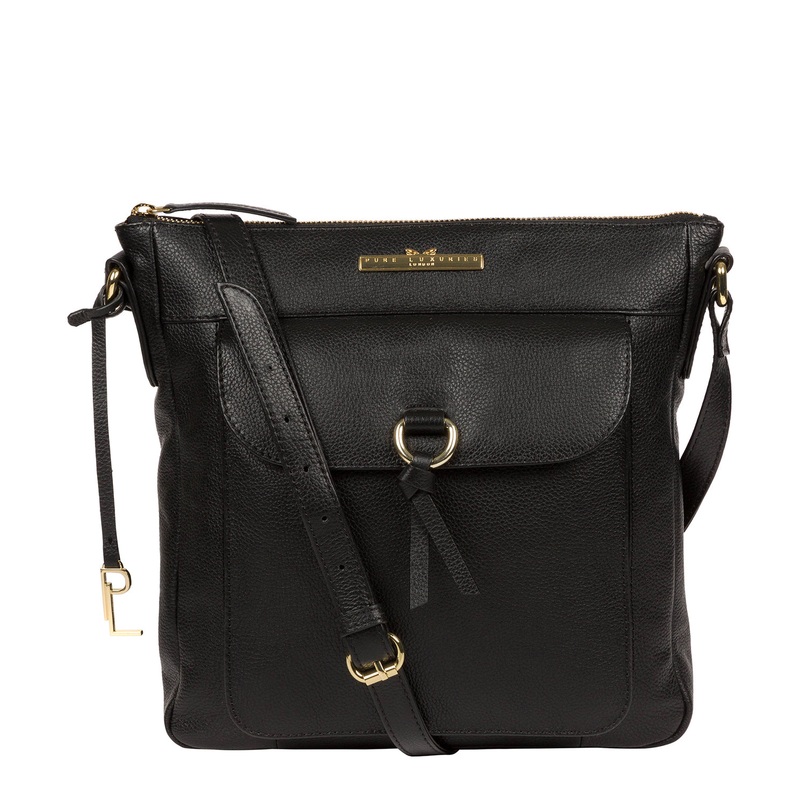 'Holbroke' Black Leather Shoulder Bag