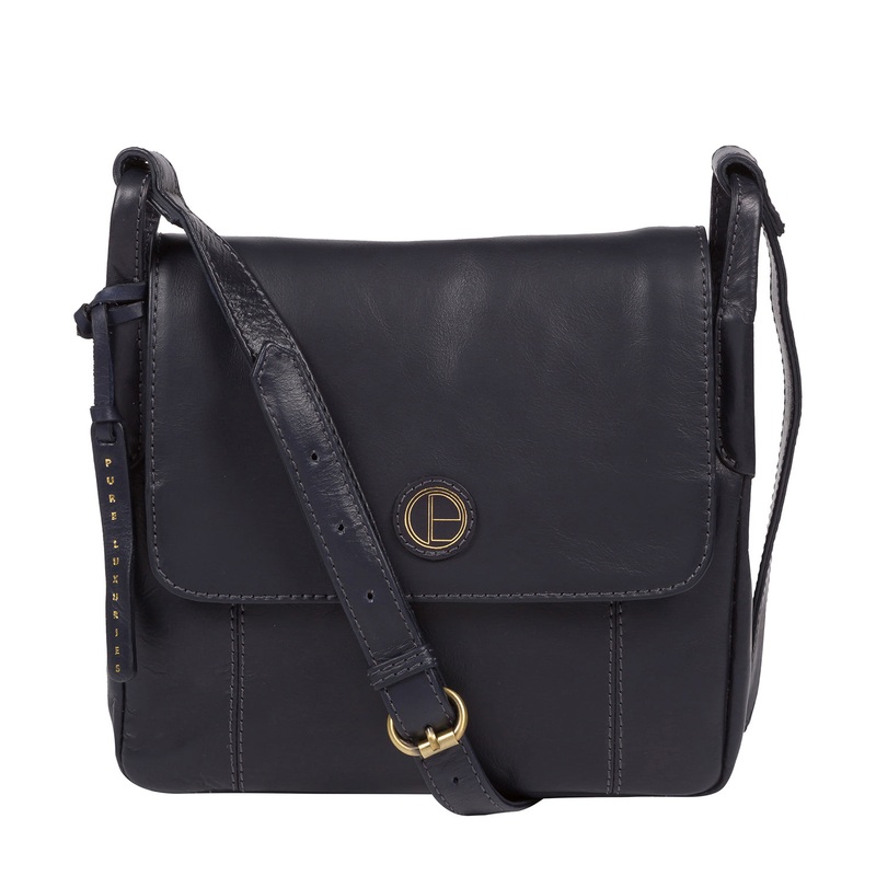 'Houghton' Navy Leather Cross Body Bag