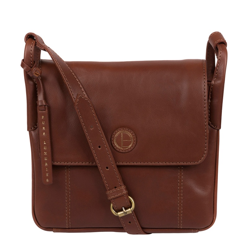 'Houghton' Vintage Cognac Leather Cross Body Bag