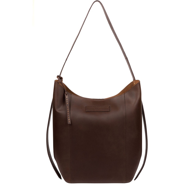 'Hoxton' Chocolate Leather Shoulder Bag