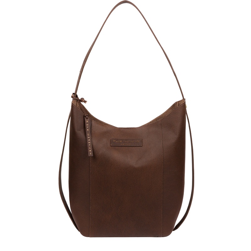 'Hoxton' Walnut Leather Shoulder Bag