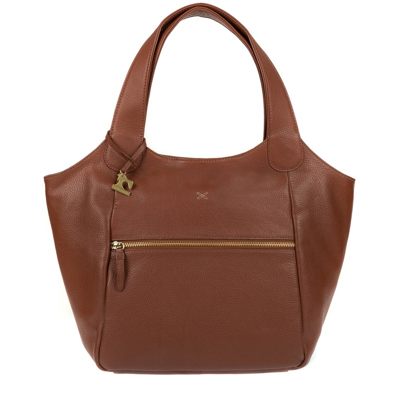 'Imani' Cognac Leather Tote Bag