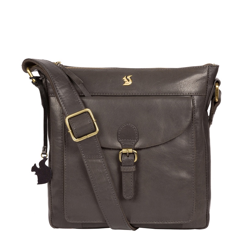 'Josephine' Slate Leather Shoulder Bag