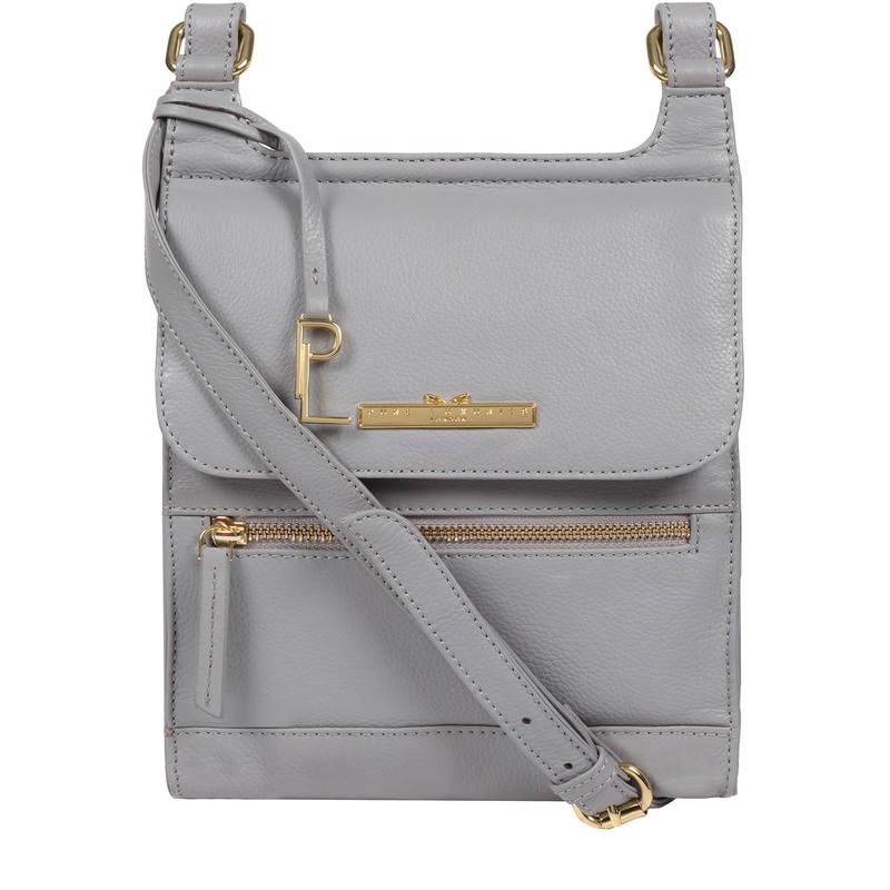 'Kempston' Grey Leather Cross Body Bag