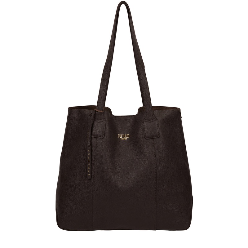 'Kingston' Dark Brown Leather Shopper Bag