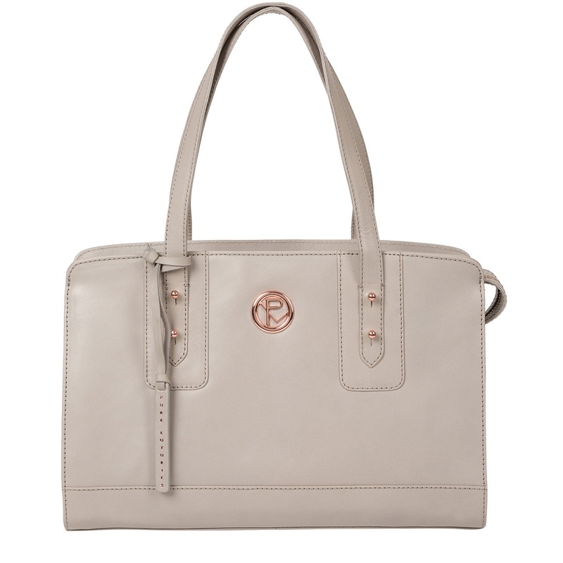 'Klee' Grey Leather Handbag