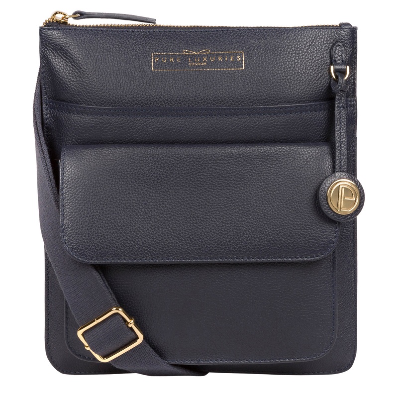 'Langley' Navy Leather Cross Body Bag