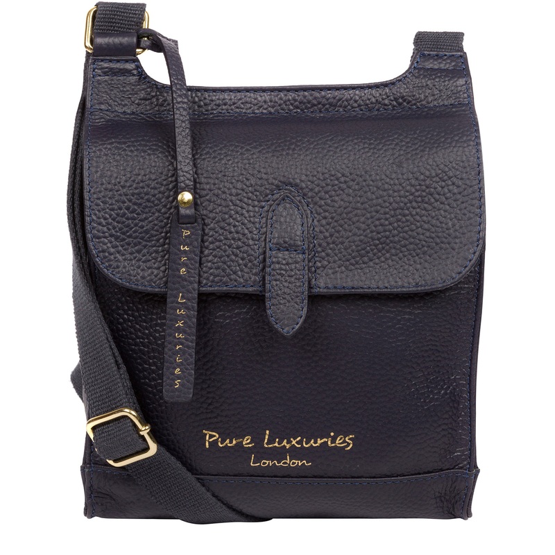 'Lea' Ink Leather Cross Body Bag