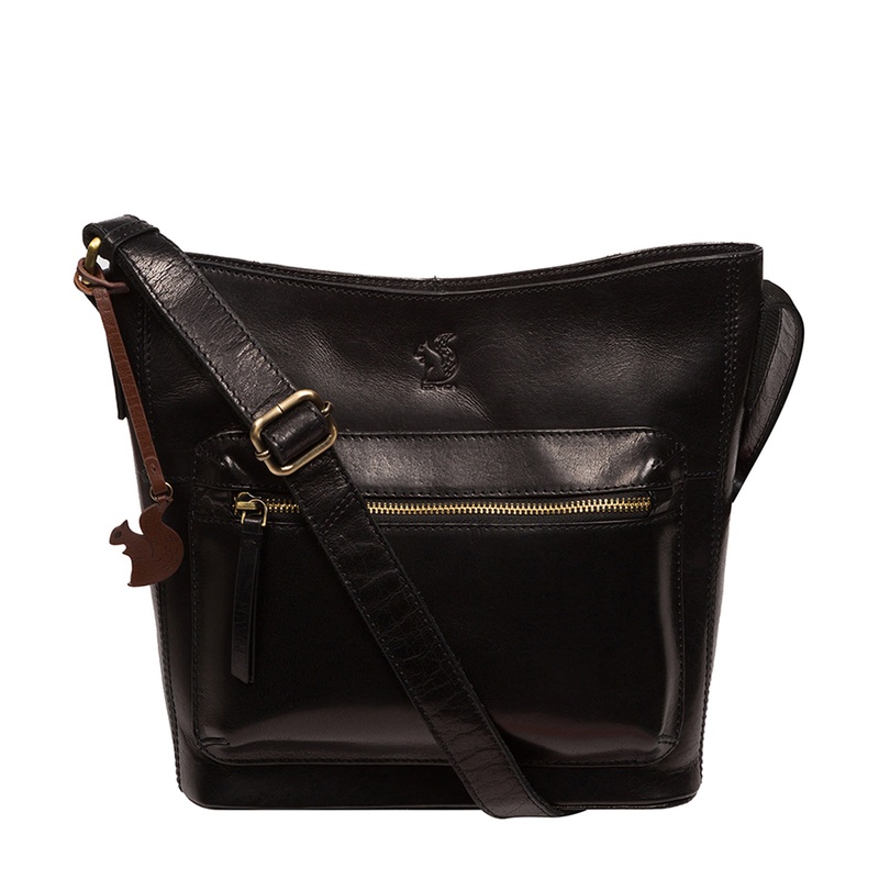 'Liberty' Black Leather Shoulder Bag