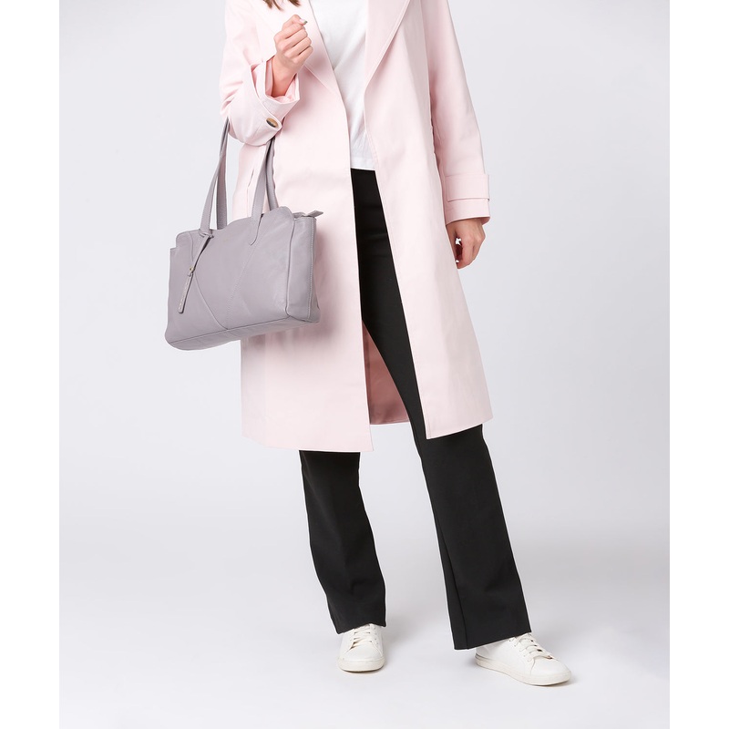 'Astoria' Grey Leather Shoulder Bag
