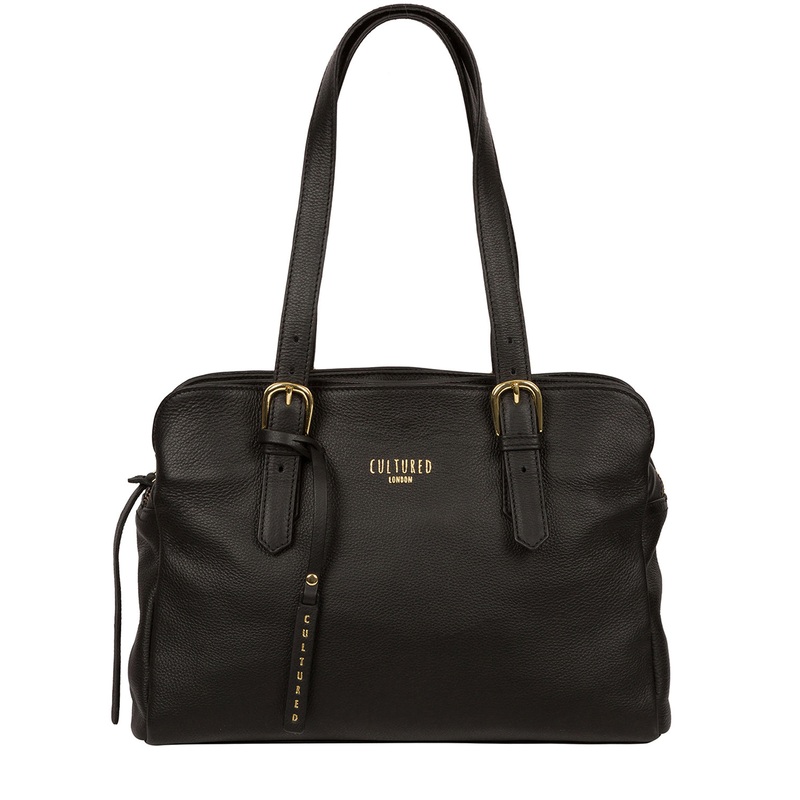 'Beckenham' Black Leather Handbag