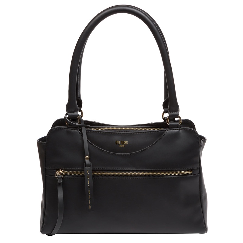 'Brianna' Black Leather Handbag