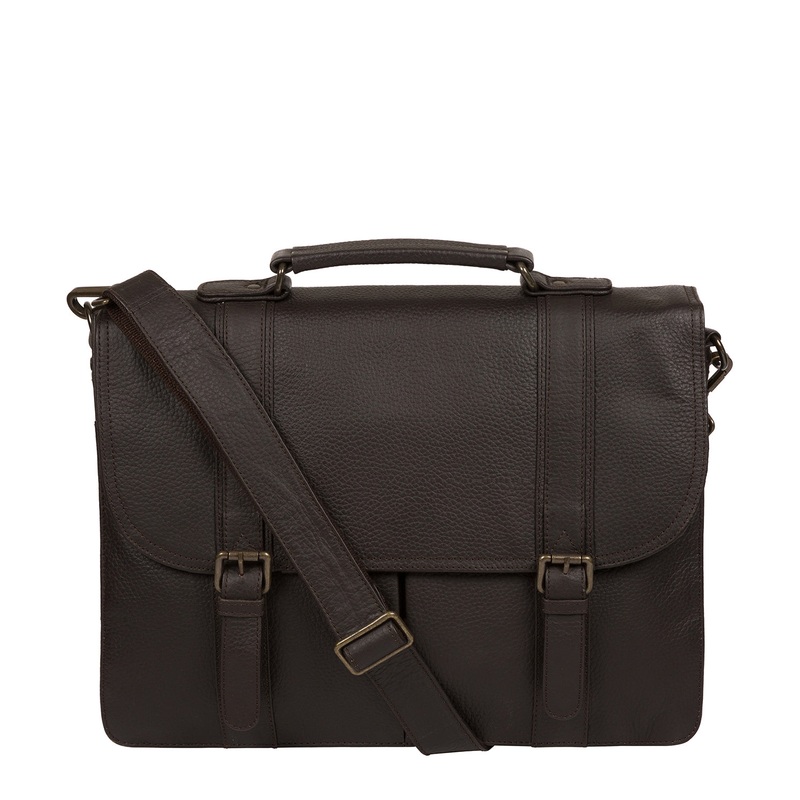 'Caxton' Brown Leather Briefcase