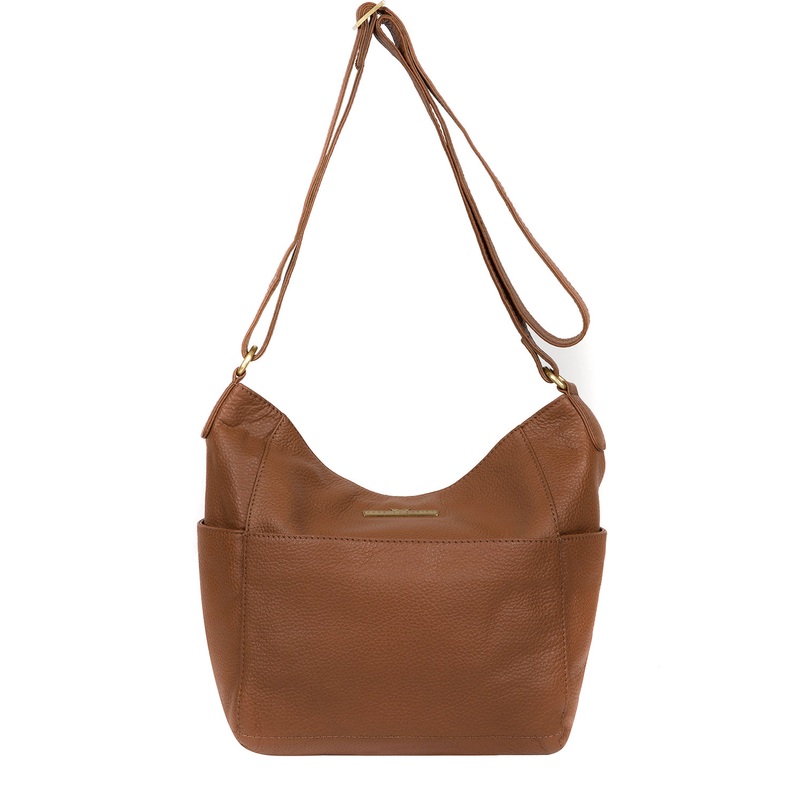 'Dorothea' Tan Leather Shoulder Bag