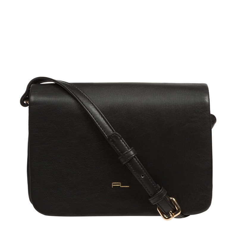 'Ella' Black Nappa Leather Cross Body Bag